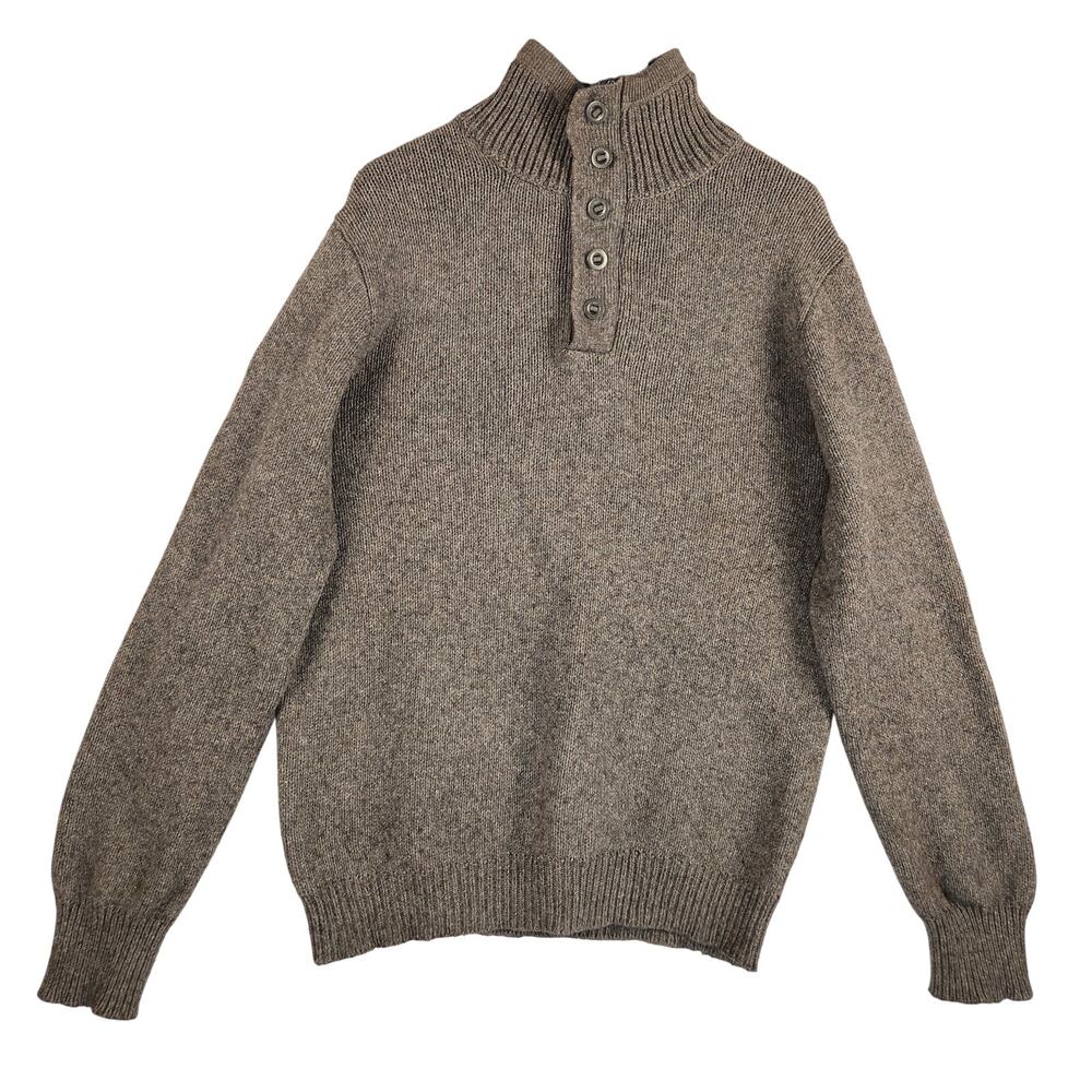 Gap Pullover Sweater Men’s SZ M Cotton/Alpaca Tan Fishermen High Neck EUC